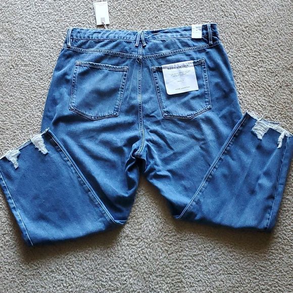 NWT Good American Vintage Jagged Hem Straight Leg Jeans- 18 - Picture 10 of 11